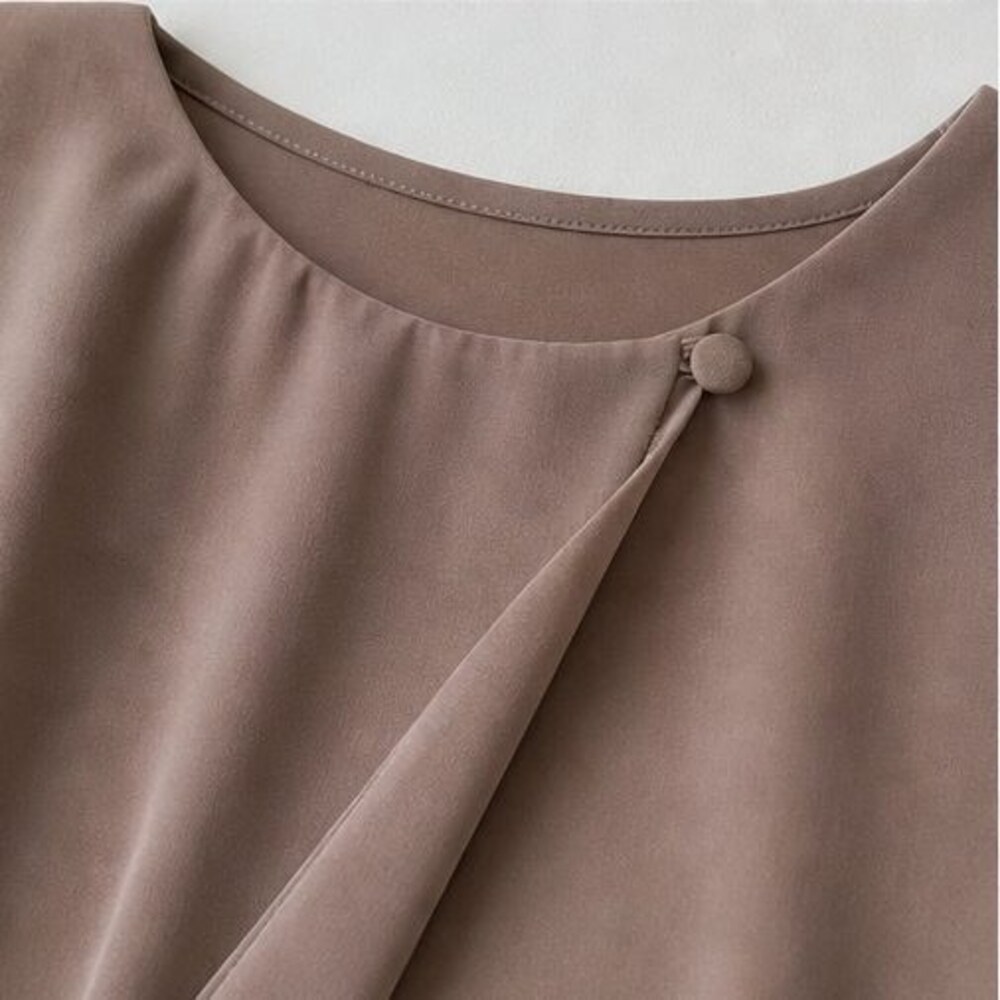 Taupe Ruffle Blouse - Picture 4 of 6